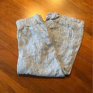 Tahari Wide Leg Crop Linen Pants